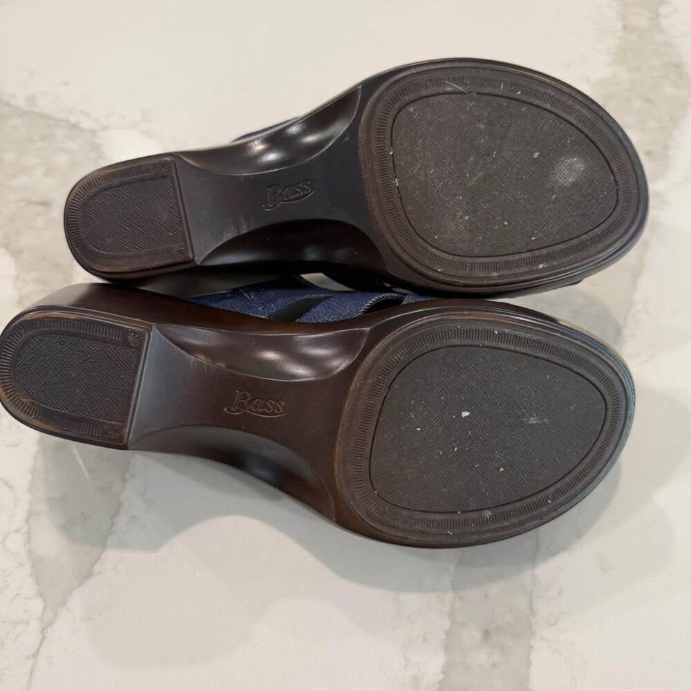 G.H. Bass & Co. MaryAnn Denim Wedge Slip On Sandal Womens 8.5M Navy Blue Classic - Picture 7 of 8